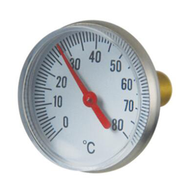 Ball valve bimetal thermometer