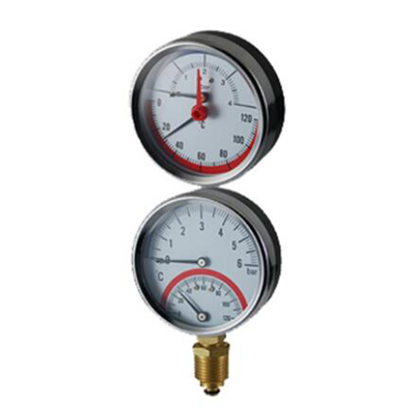 Bimetal thermo-manometer,steel case