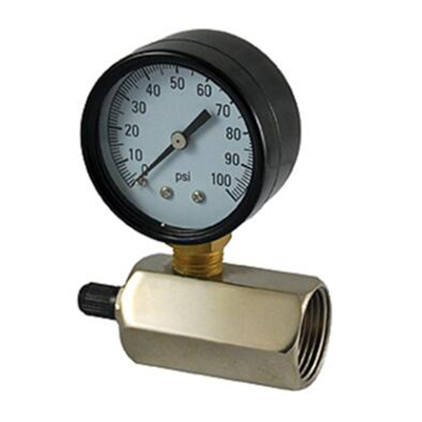 Gas test pressure gauge