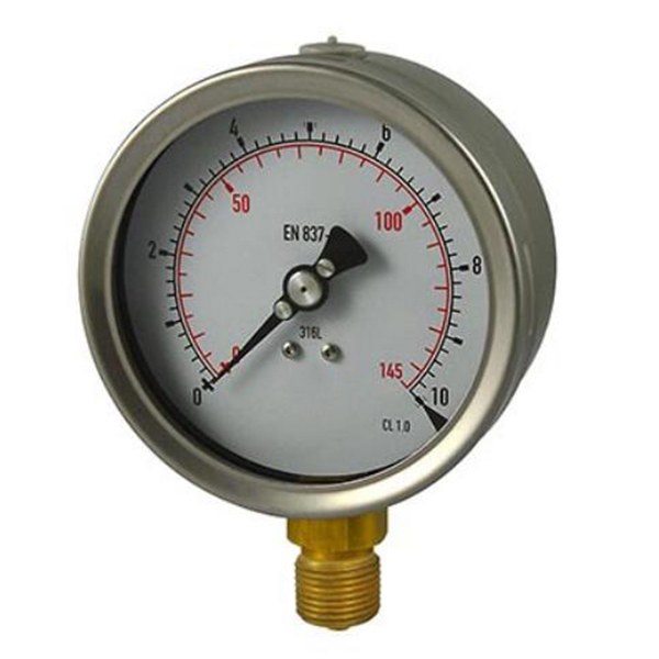 Glycerin filled pressure gauge