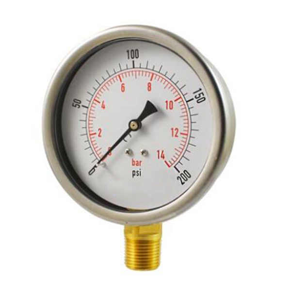 Liquid filled pressure gauge